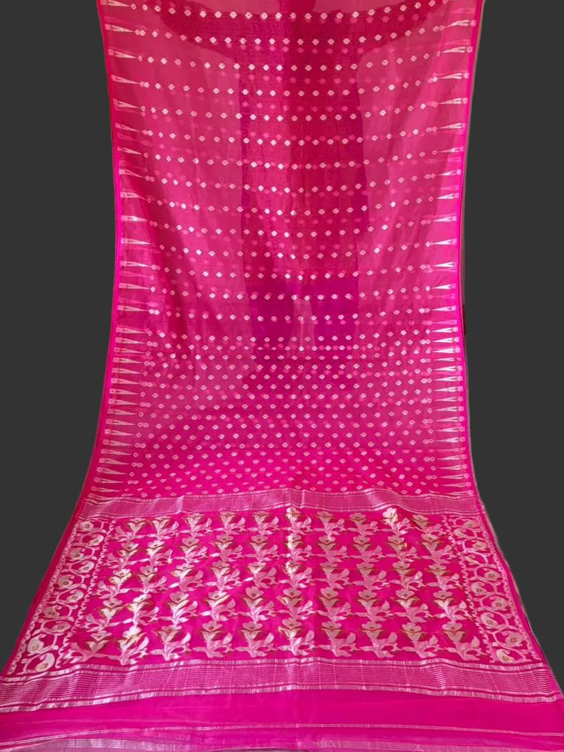 Moner Alo-Bengal Jamdani Saree (Deep Pink)