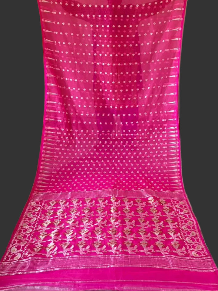 Moner Alo-Bengal Jamdani Saree (Deep Pink)