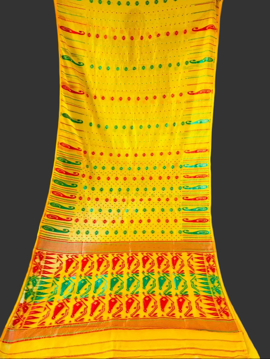 Moner Alo-Bengal Jamdani Saree (Red Green Border)