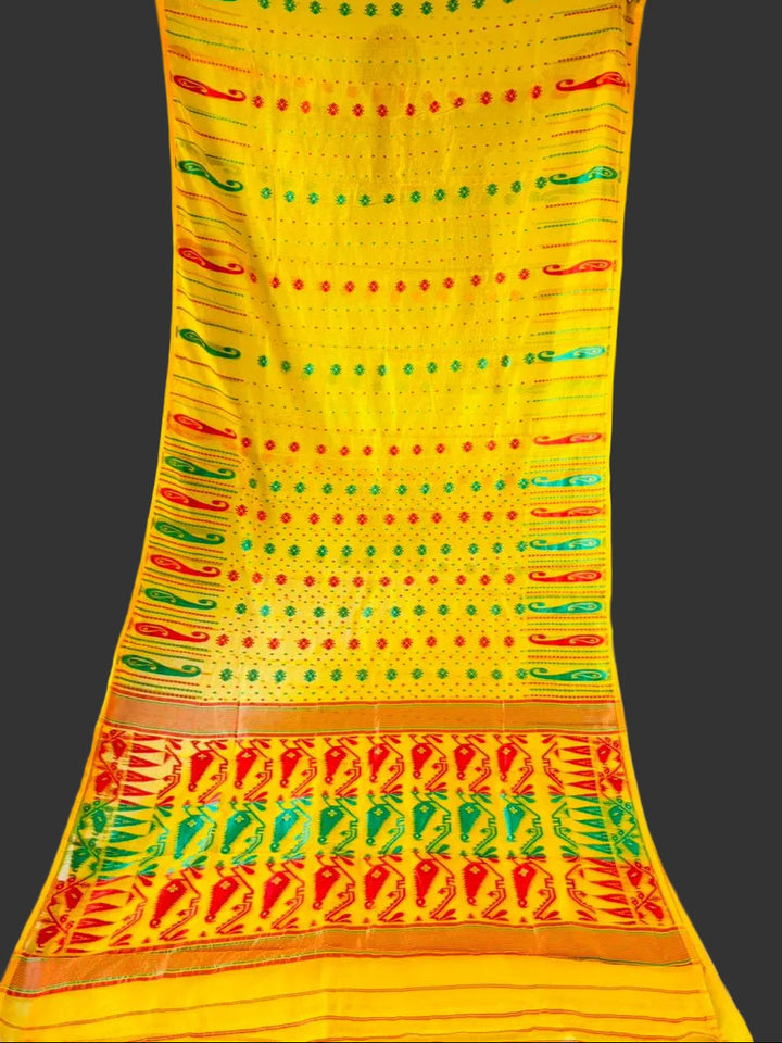 Moner Alo-Bengal Jamdani Saree (Red Green Border)