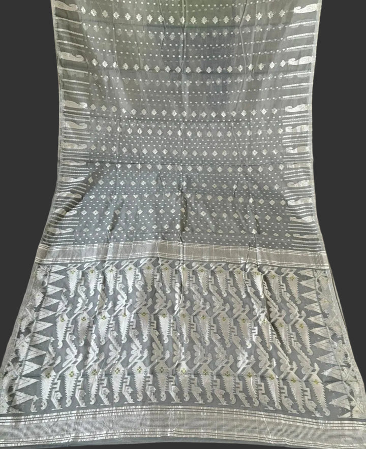 Moner Alo-Bengal Jamdani Saree (Grey)