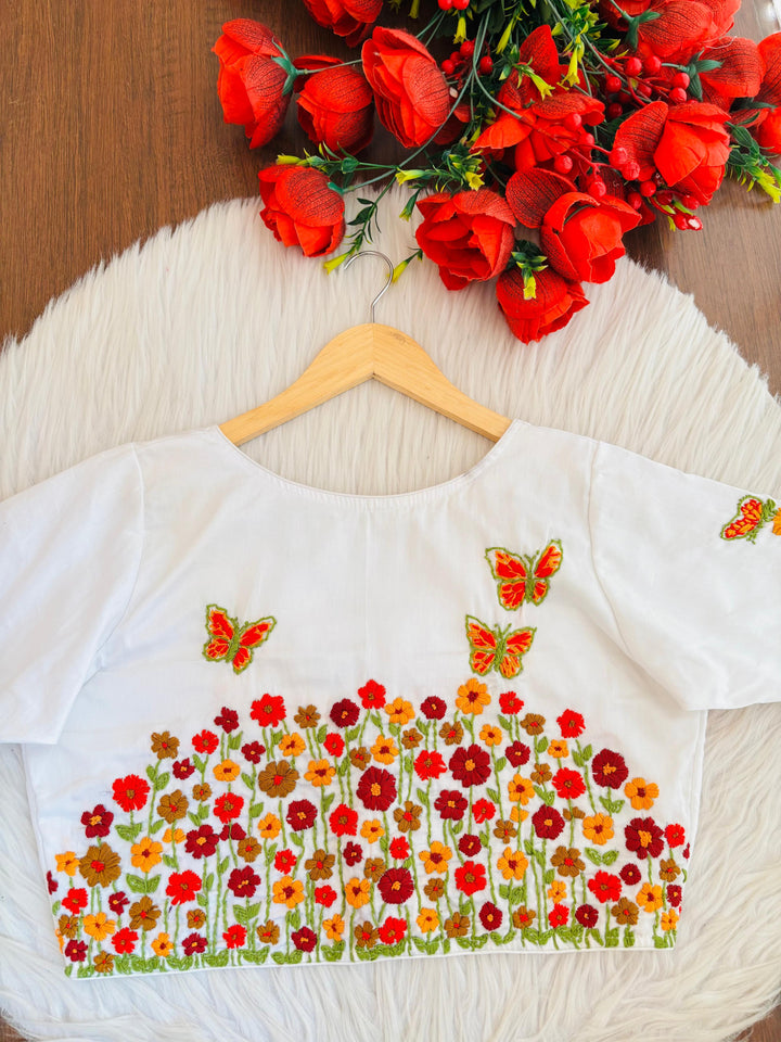 Graceful Wings Hand Stich Blouse