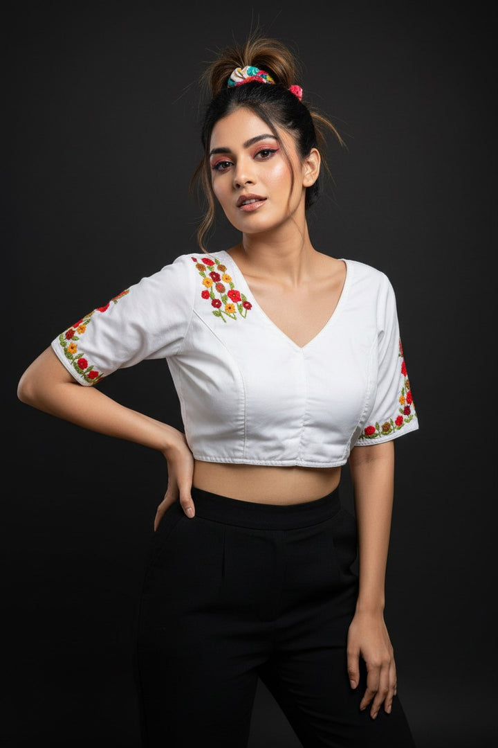 Graceful Wings Hand Stich Blouse