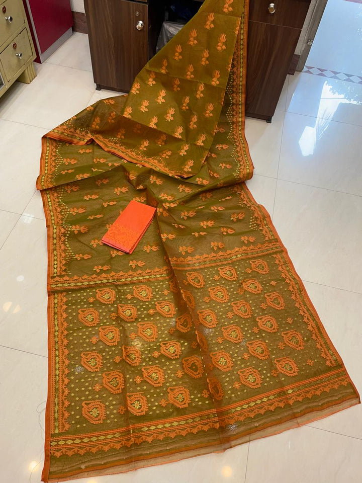 Pata Bahar Bengal Jamdani Saree