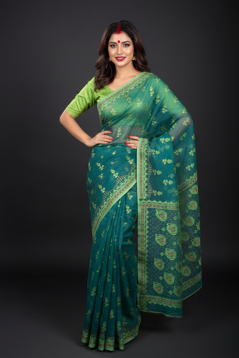 Pata Bahar Bengal Jamdani Saree