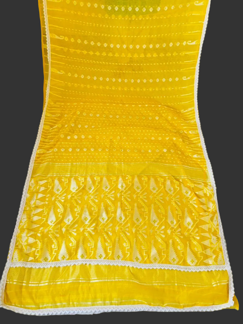 Binodini Bengal Jamdani Saree(Yellow)