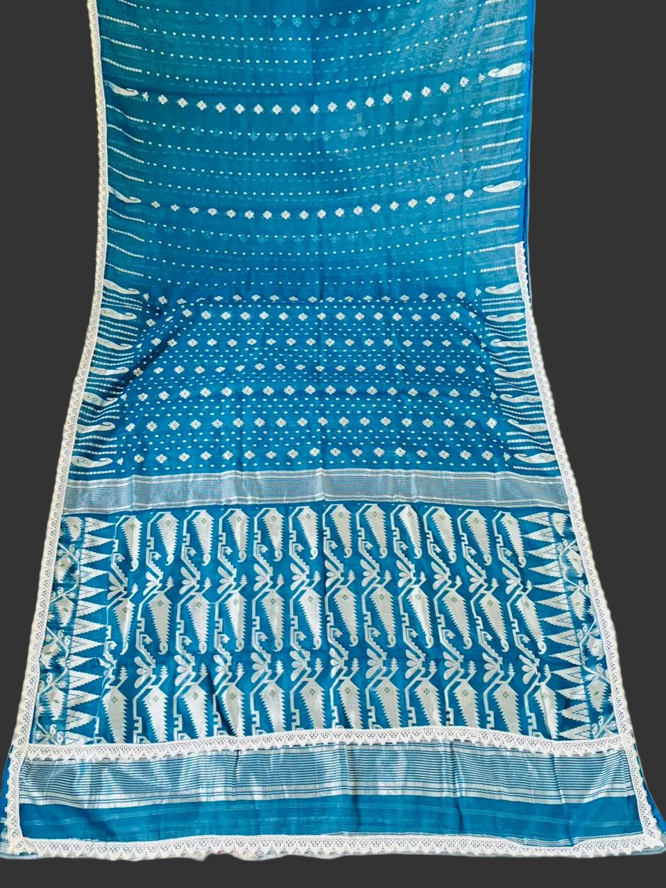 Binodini Bengal Jamdani Saree(Blue)