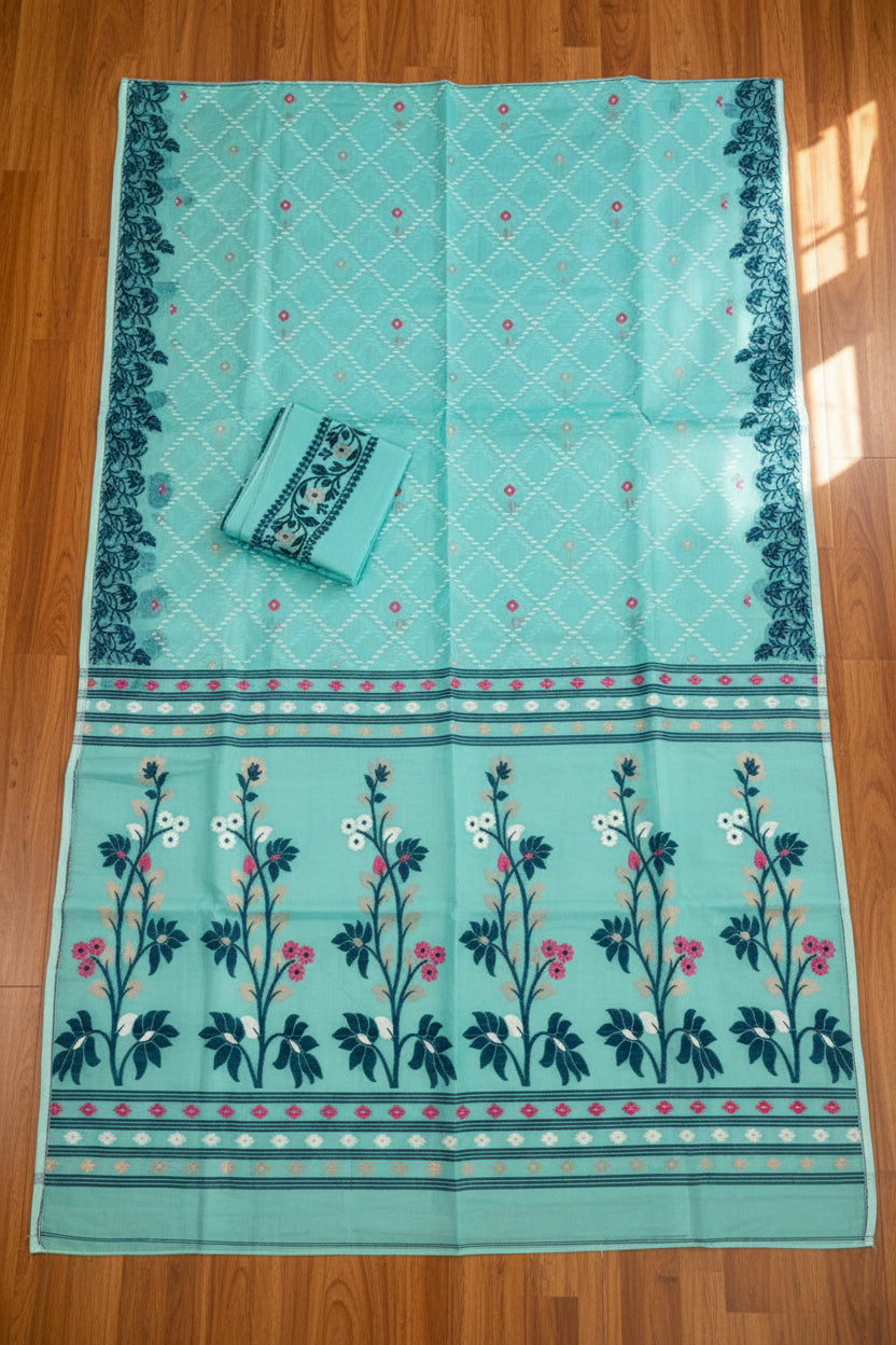 Swapner Rajkumari-Jamdani Saree(Sky)