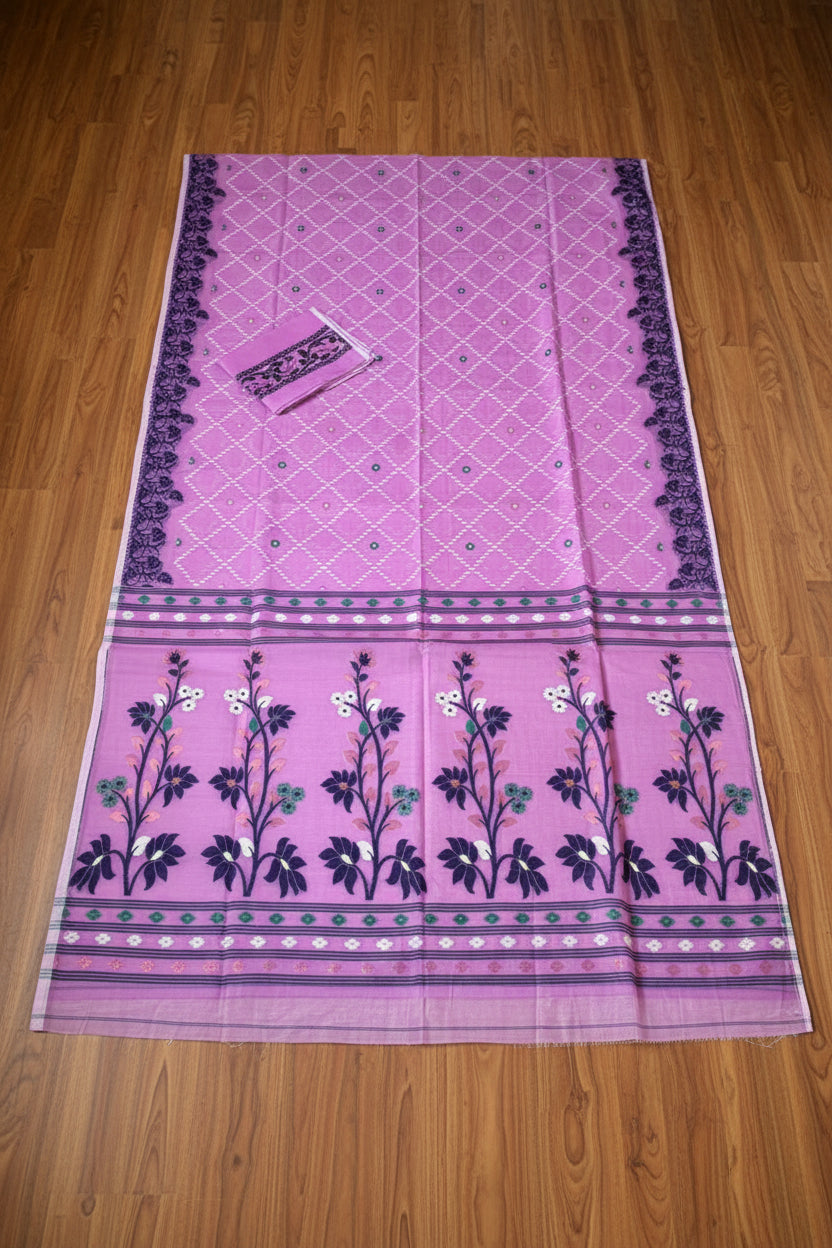 Swapner Rajkumari-Jamdani Saree(Lavender)