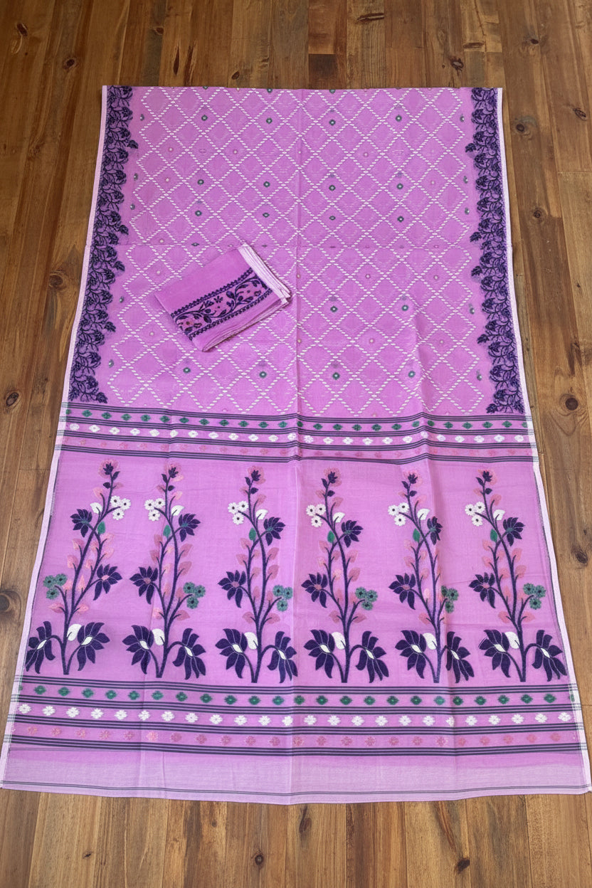 Swapner Rajkumari-Jamdani Saree(Lavender)