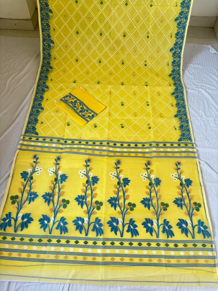 Swapner Rajkumari-Jamdani Saree(Yellow)