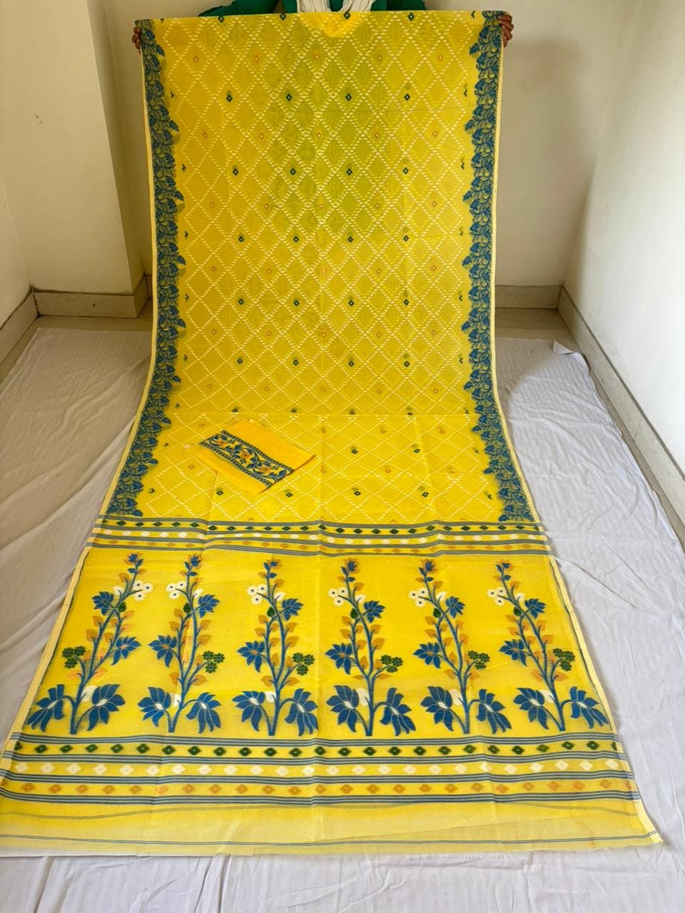 Swapner Rajkumari-Jamdani Saree(Yellow)