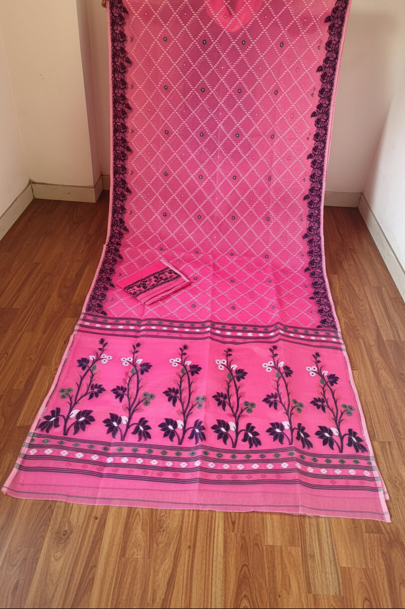 Swapner Rajkumari-Jamdani Saree(Pink)
