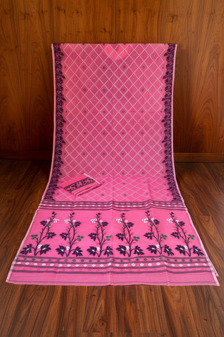 Swapner Rajkumari-Jamdani Saree(Pink)