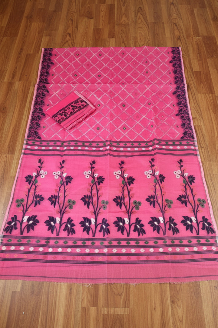 Swapner Rajkumari-Jamdani Saree(Pink)