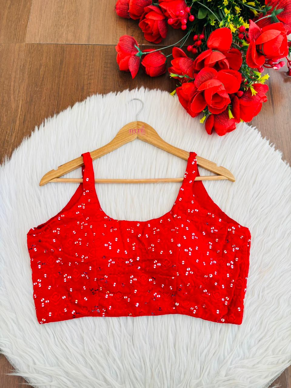 Smiling Red (Fancy Designer Blouse)