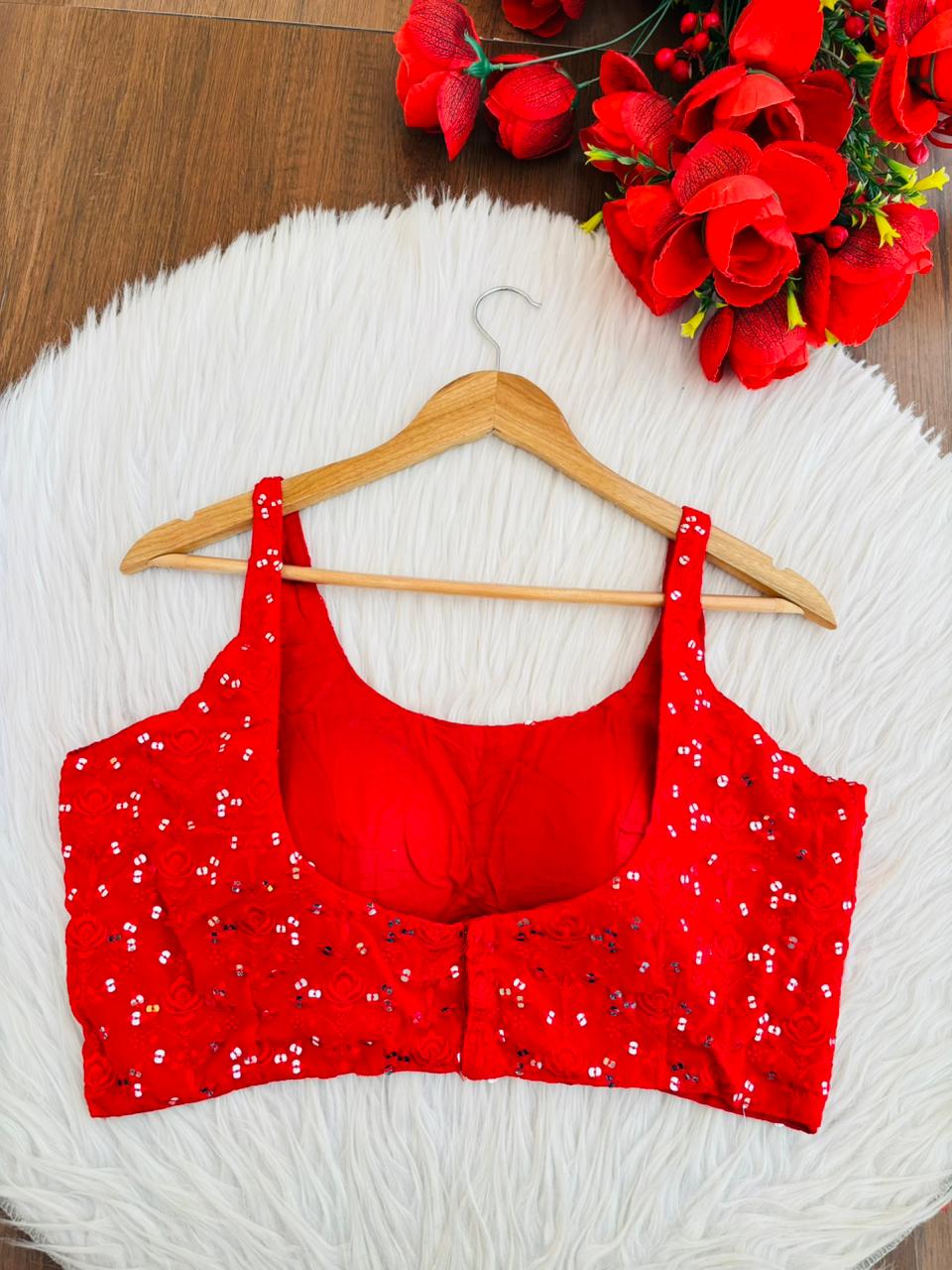 Smiling Red (Fancy Designer Blouse)