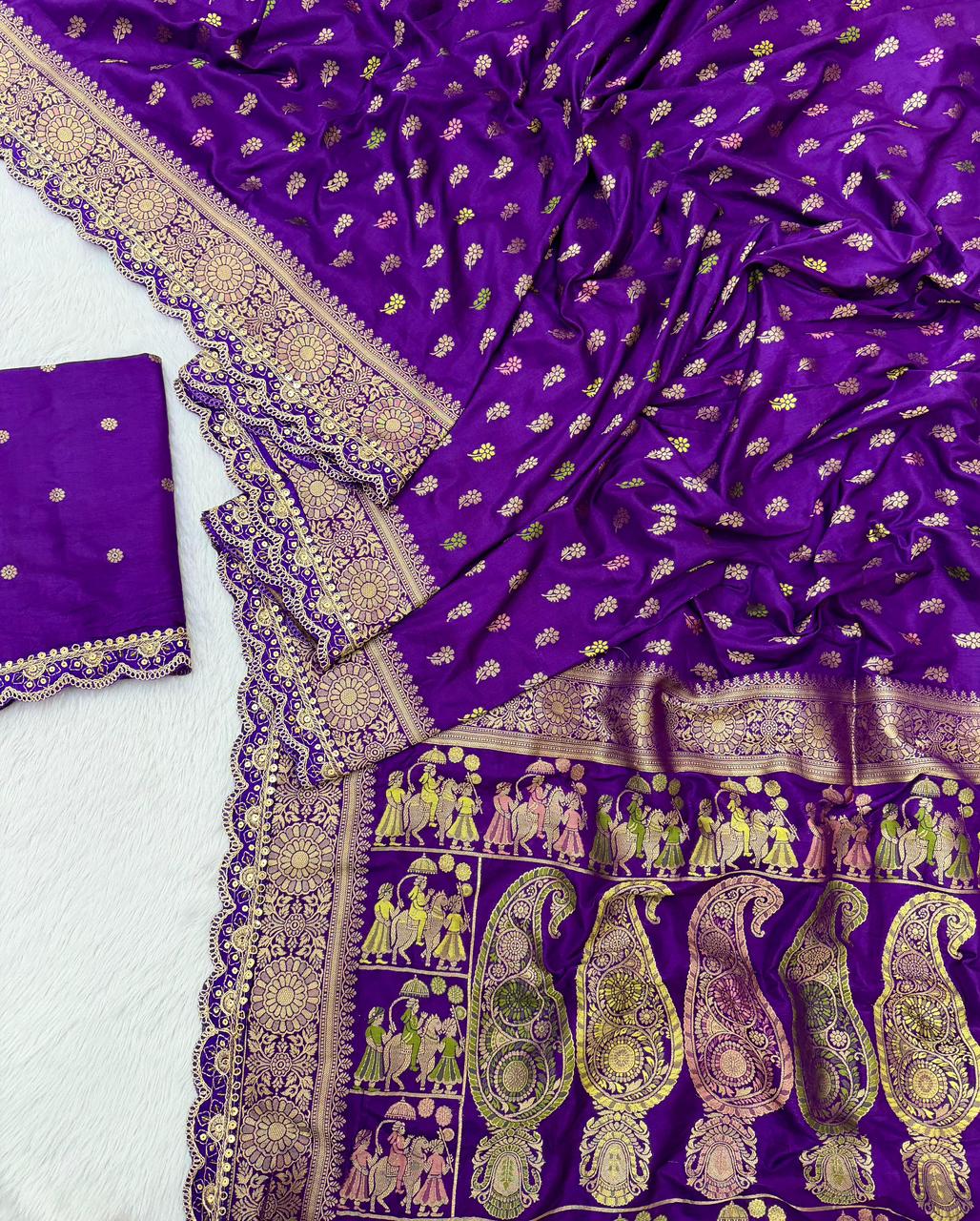 Springs Shade Khaddi Dolla Silk Saree