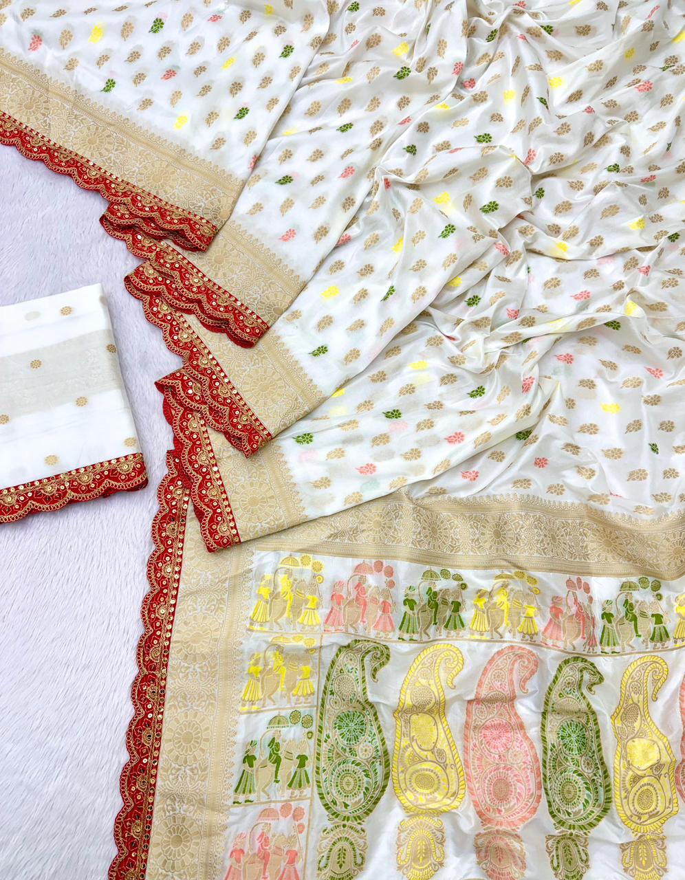 Springs Shade Khaddi Dolla Silk Saree