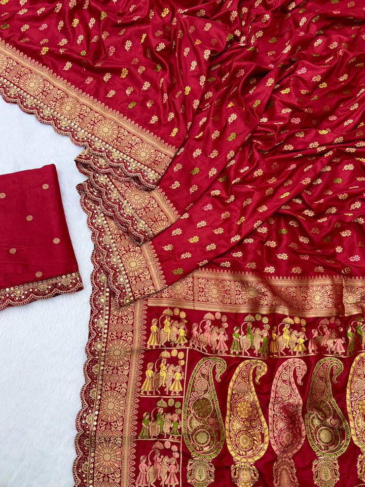 Springs Shade Khaddi Dolla Silk Saree