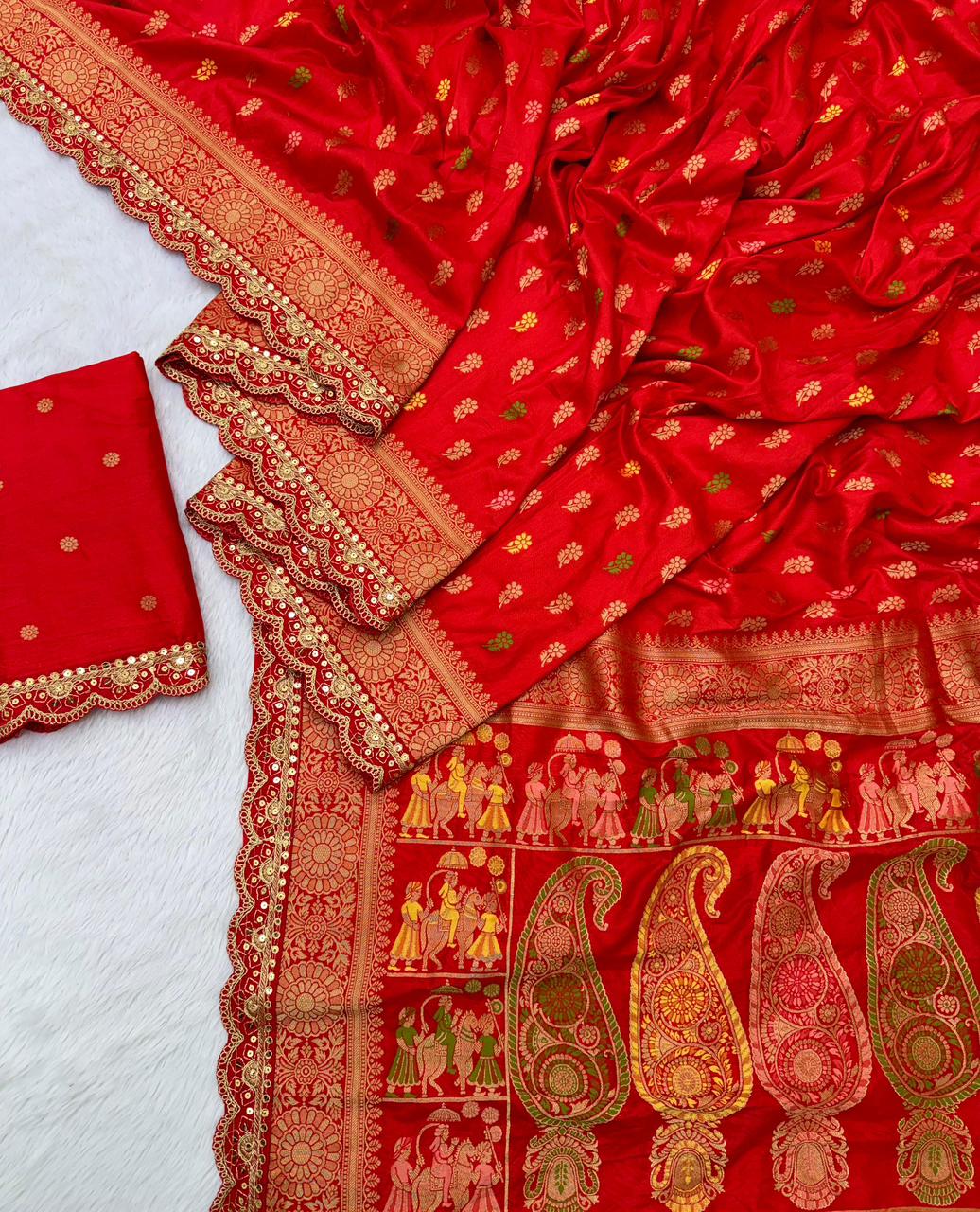 Springs Shade Khaddi Dolla Silk Saree
