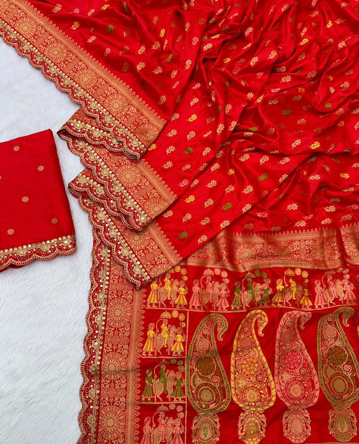 Springs Shade Khaddi Dolla Silk Saree