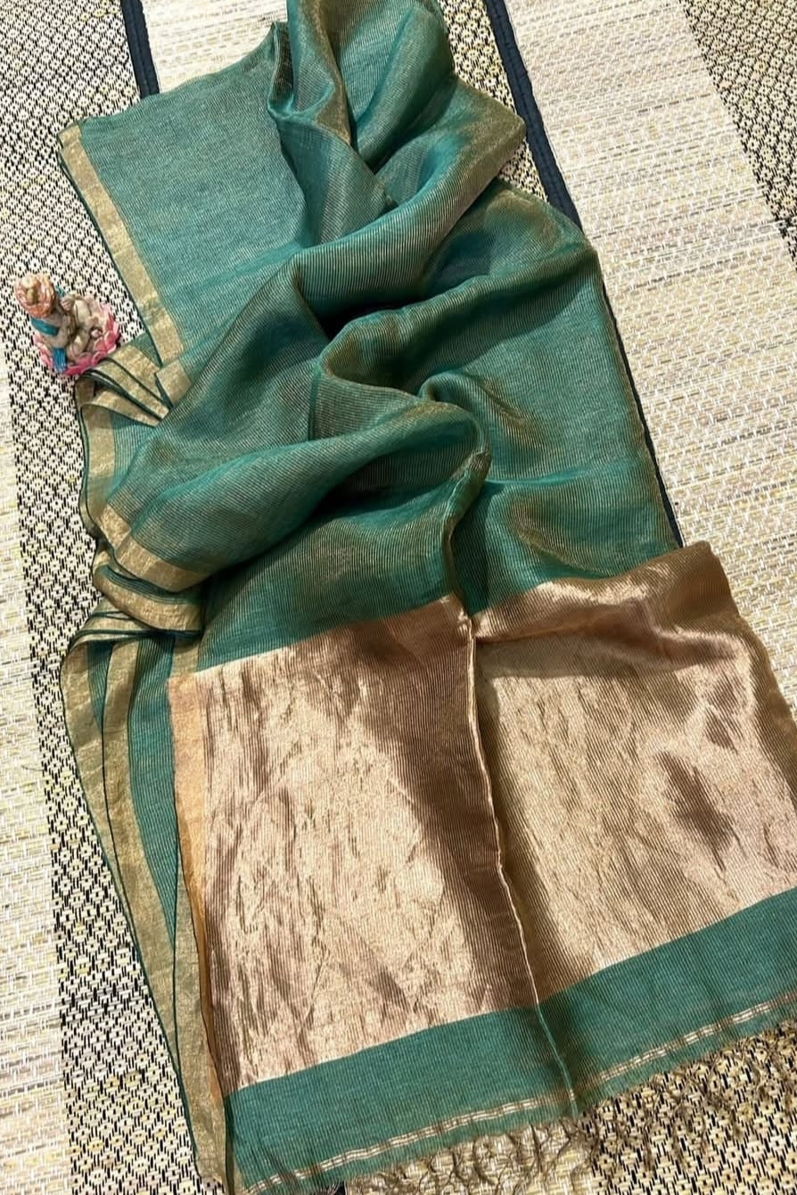 Chakro Rekha Tissue Linen Saree