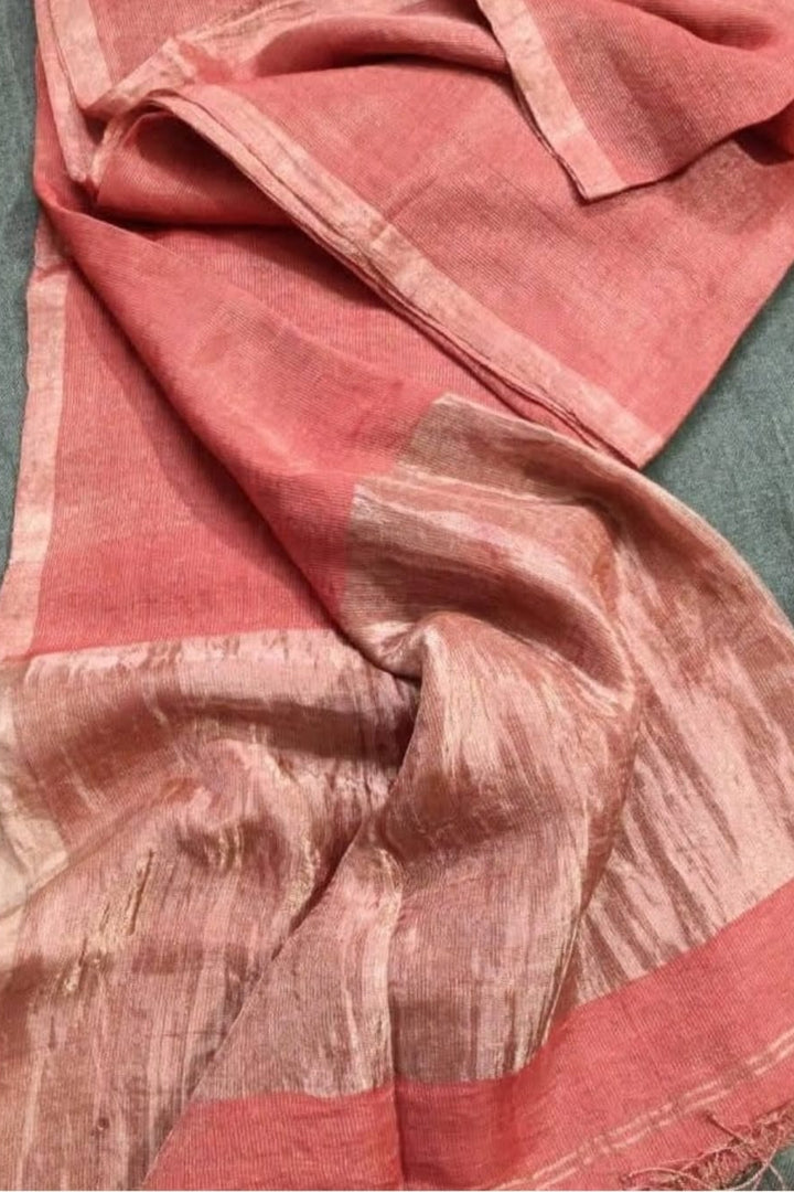 Chakro Rekha Tissue Linen Saree