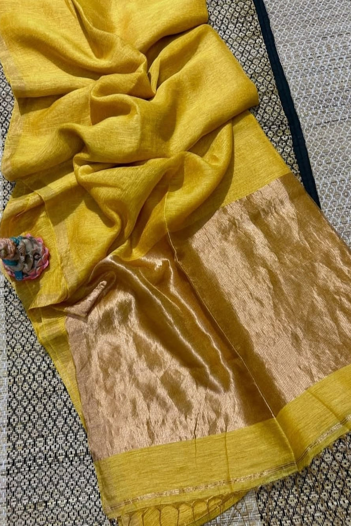 Chakro Rekha Tissue Linen Saree