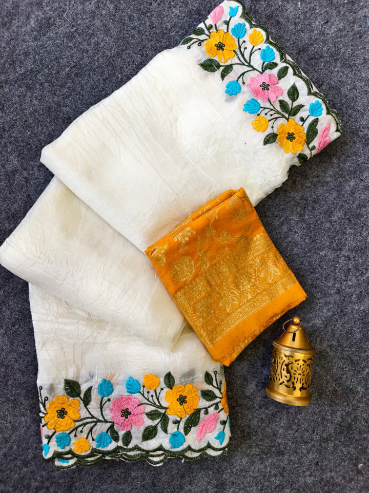Symmetry Dremes Crush Silk Saree
