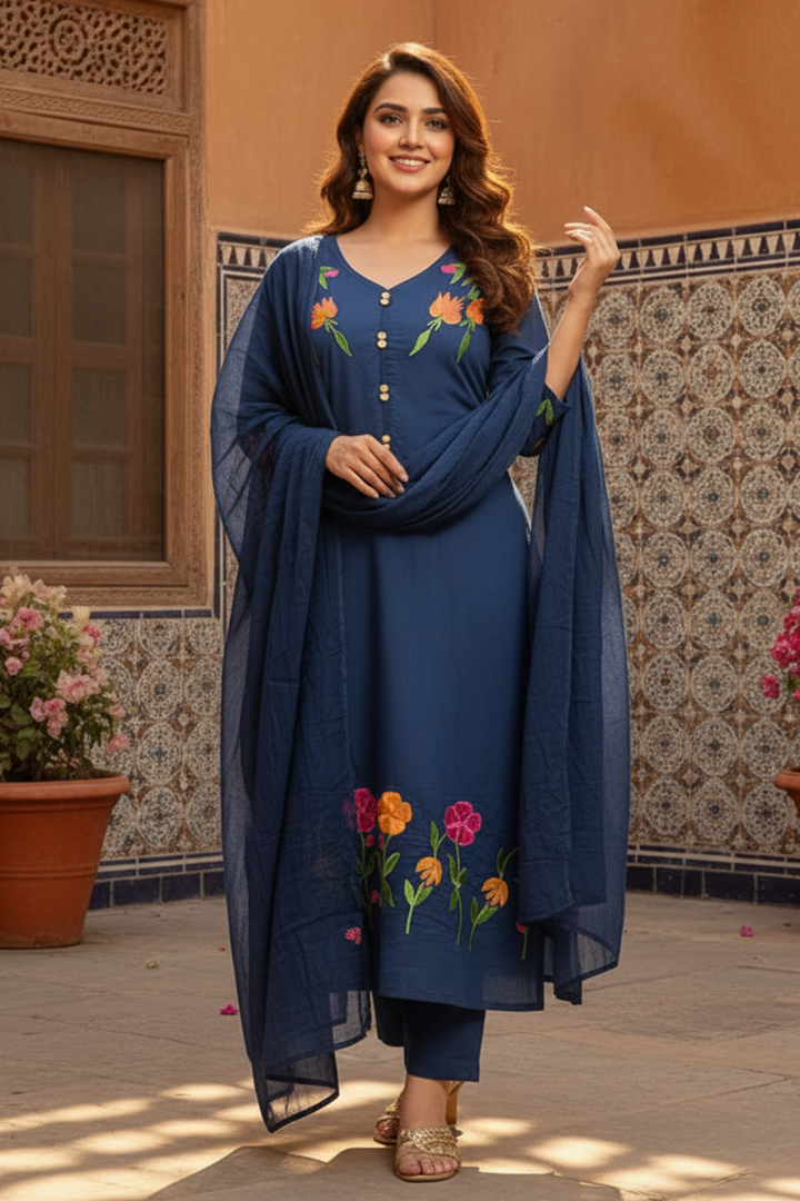 Nature Glow Cotton Kurti Set