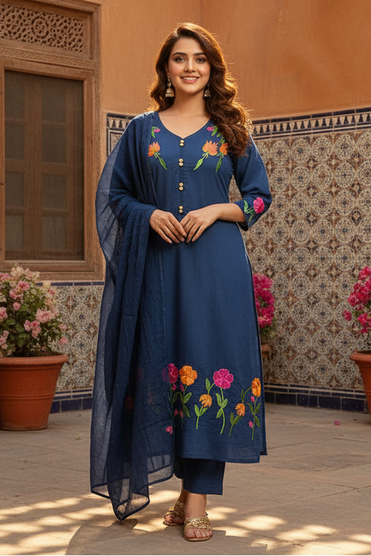 Nature Glow Cotton Kurti Set