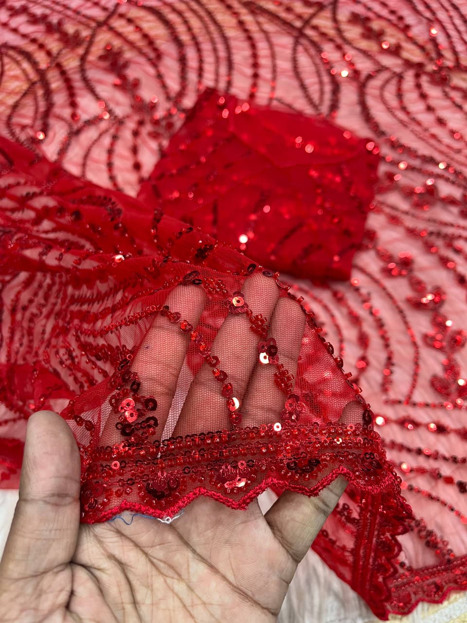 Dilruba Crimson Designer Net Saree