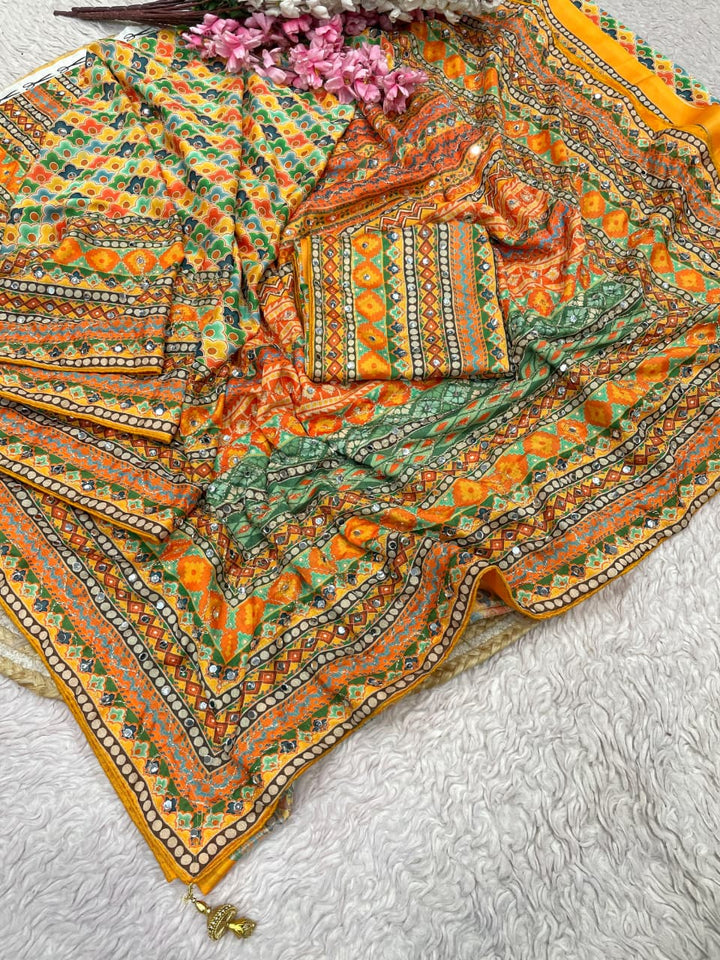 Dusk Radiance Chinnon Silk Saree
