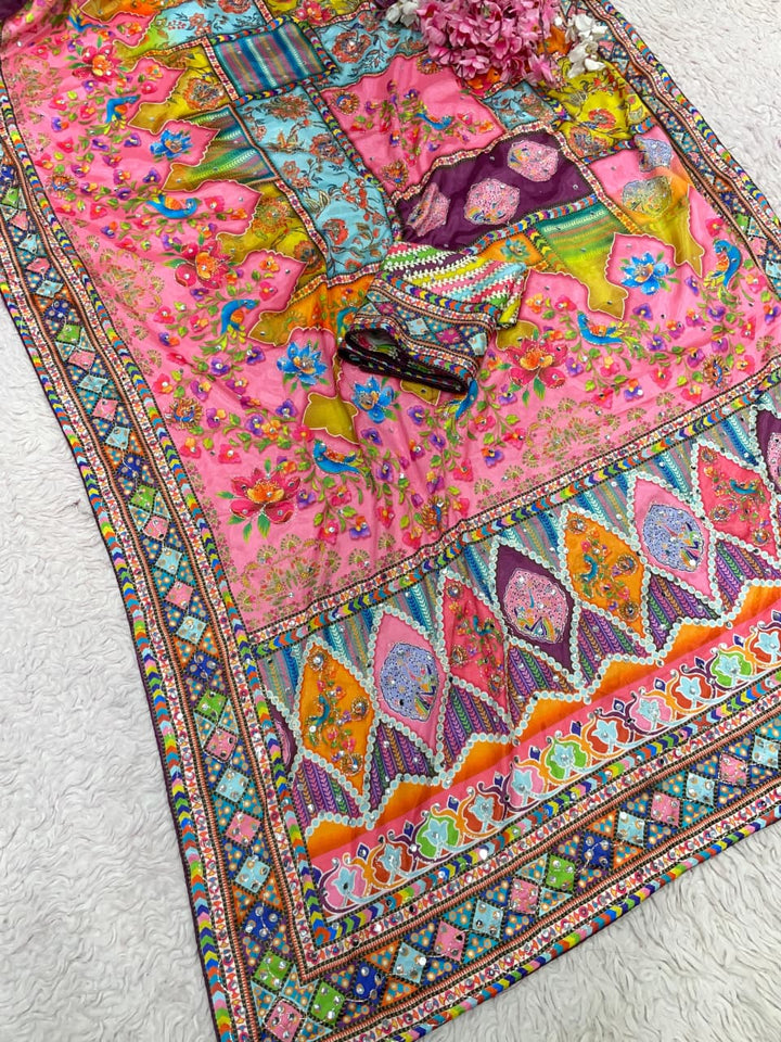 Dusk Radiance Chinnon Silk Saree