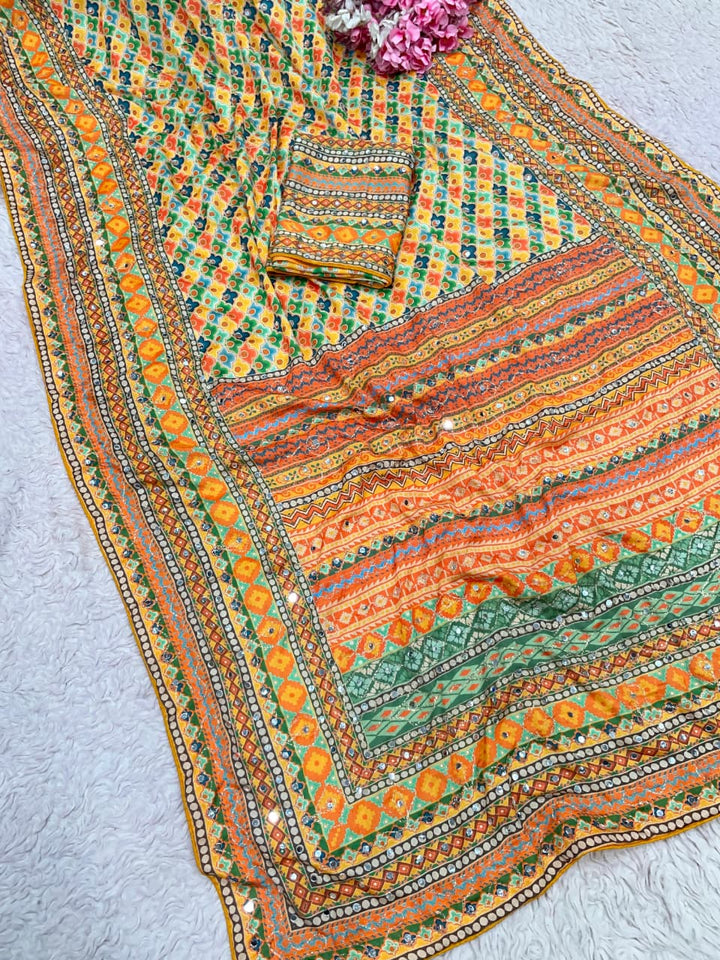 Dusk Radiance Chinnon Silk Saree