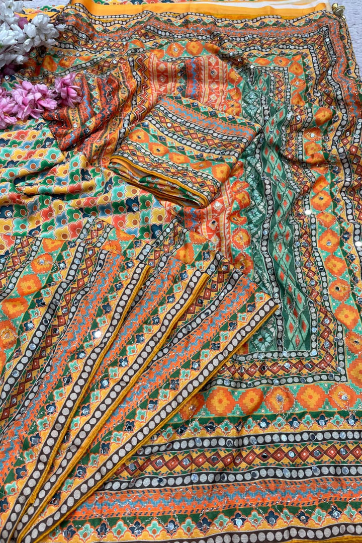 Dusk Radiance Chinnon Silk Saree