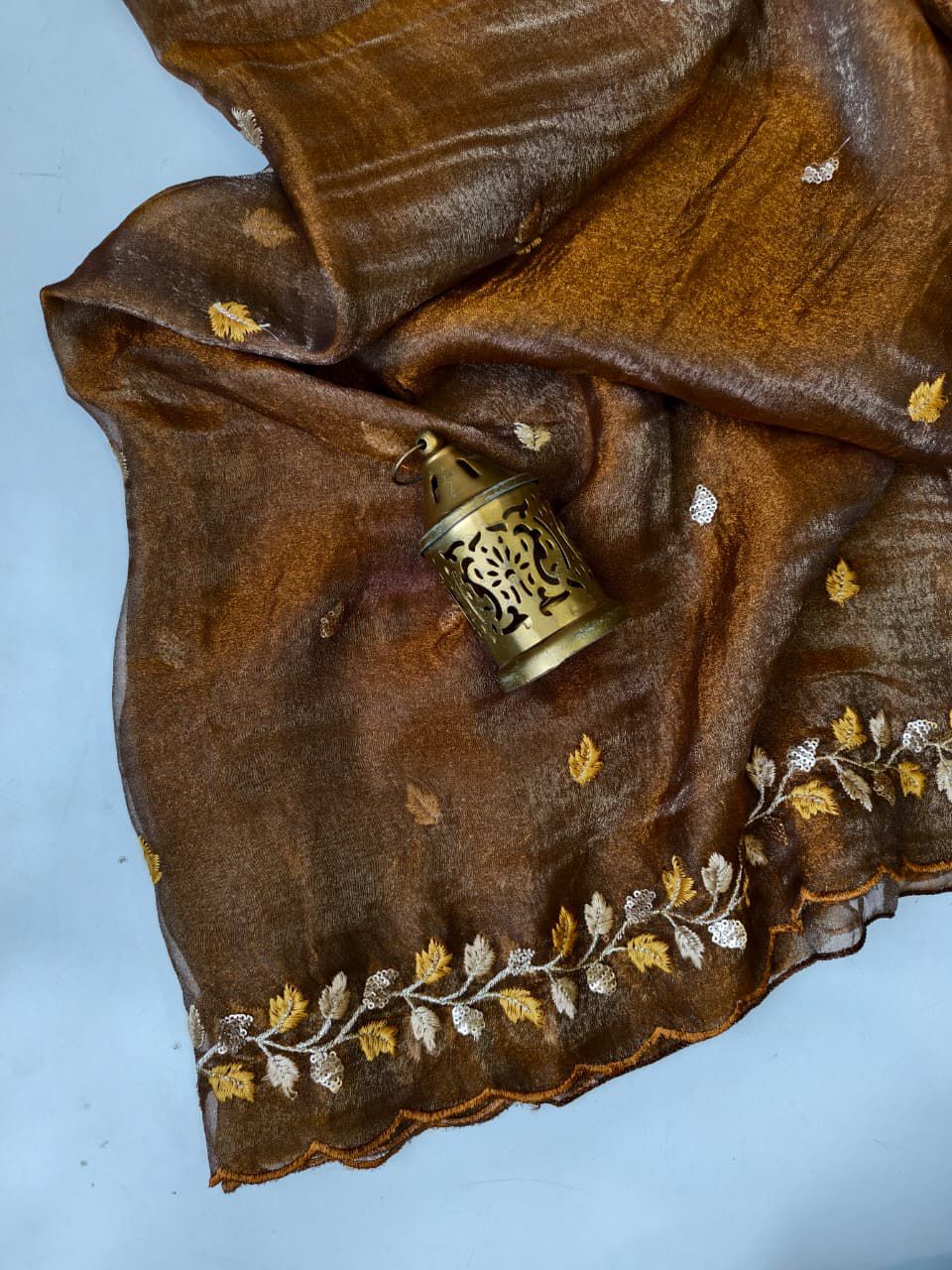 Golden Leaf Affair Crush Silk Saree