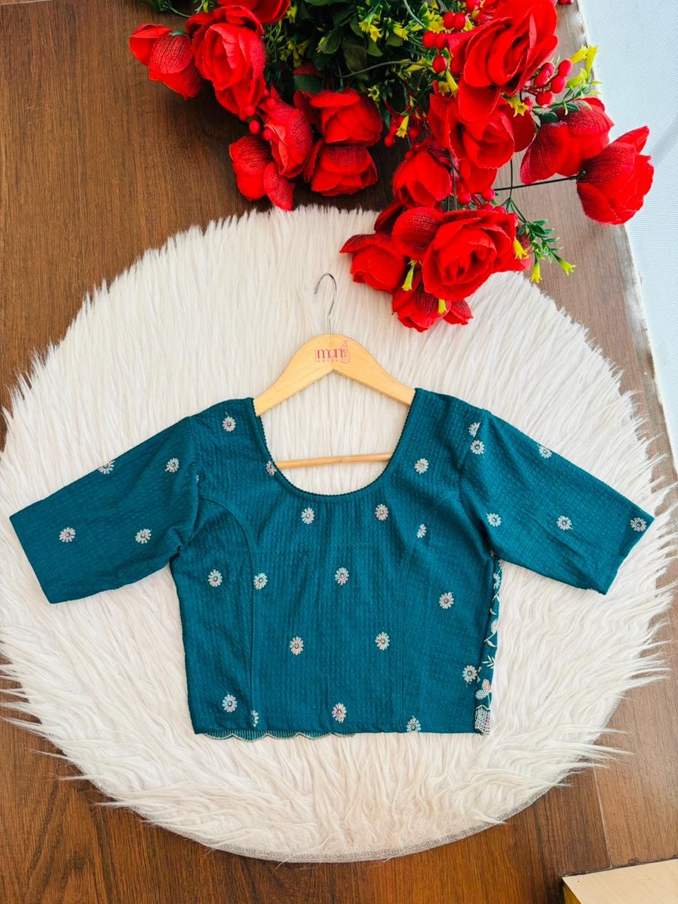 Finest of fine- Floral Stretchable Knitted Blouse
