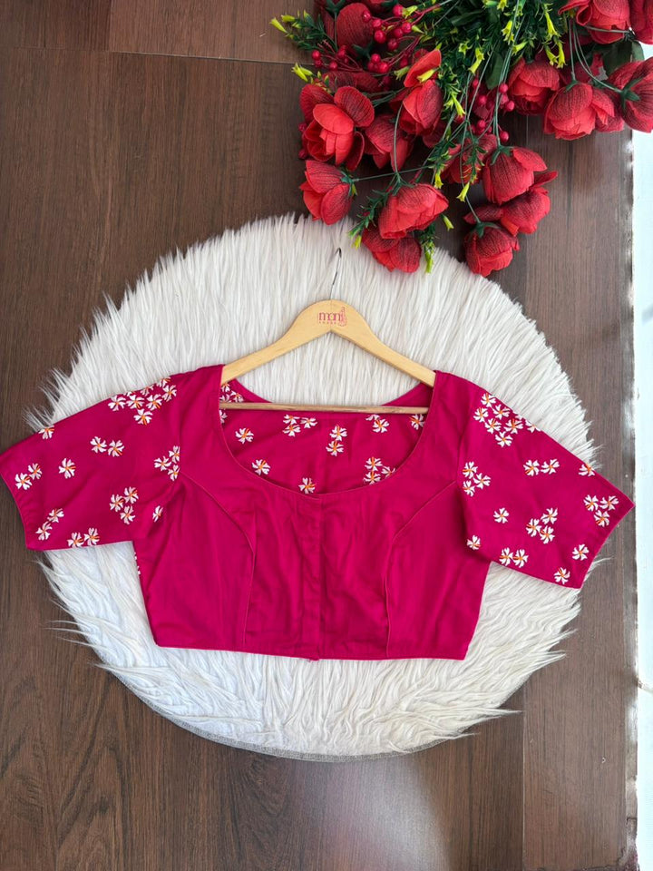 Shiuli Flower Designer Blouse(Pink)