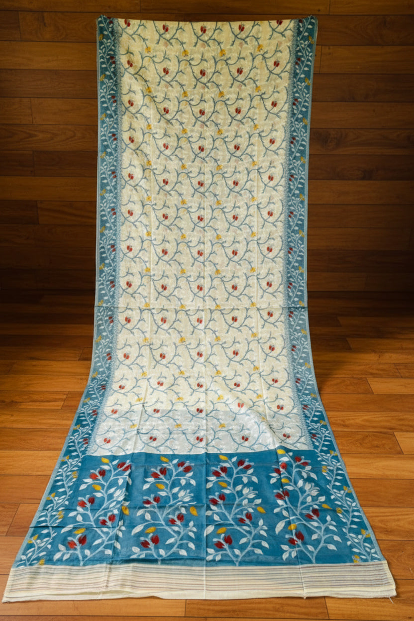 Kolkata Komol Cotton Silk Saree( Blue)