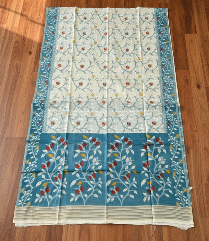 Kolkata Komol Cotton Silk Saree( Blue)