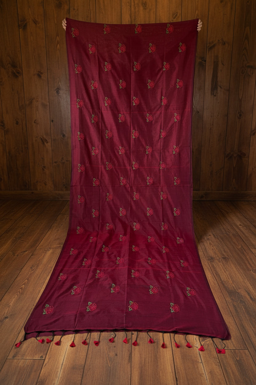 গোলাপ ফুল তোমার জন্য(Khadi Cotton Saree)