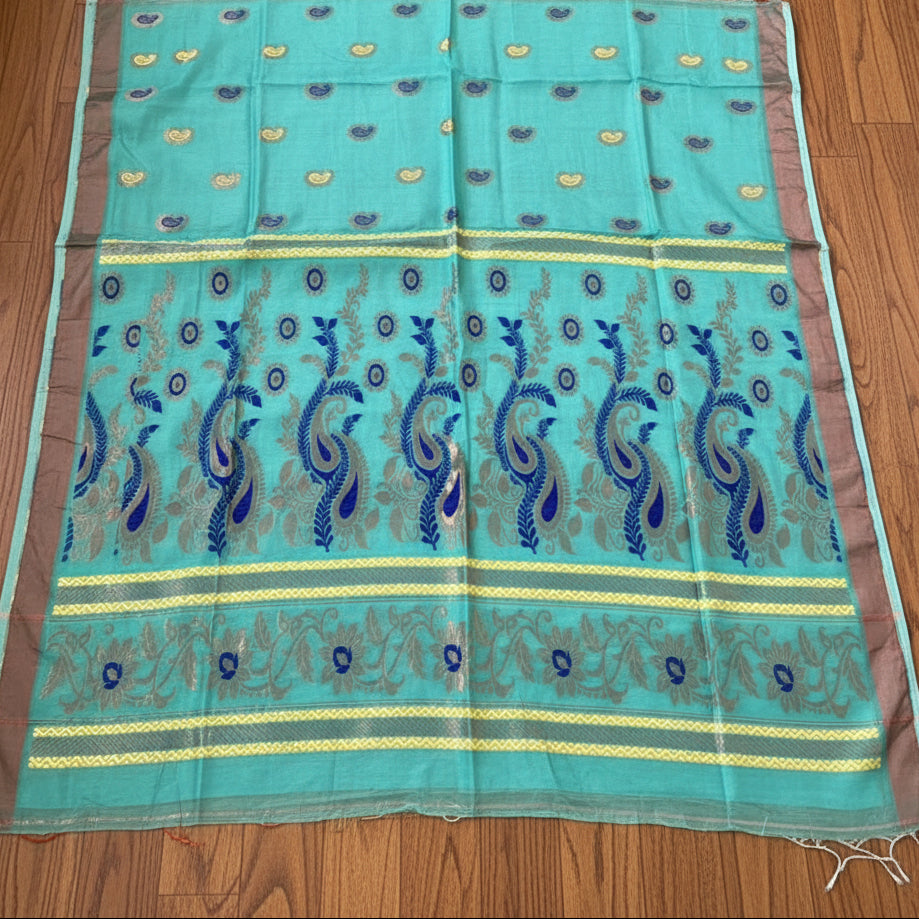 Mayura Chaya Banarasi Khadi Saree