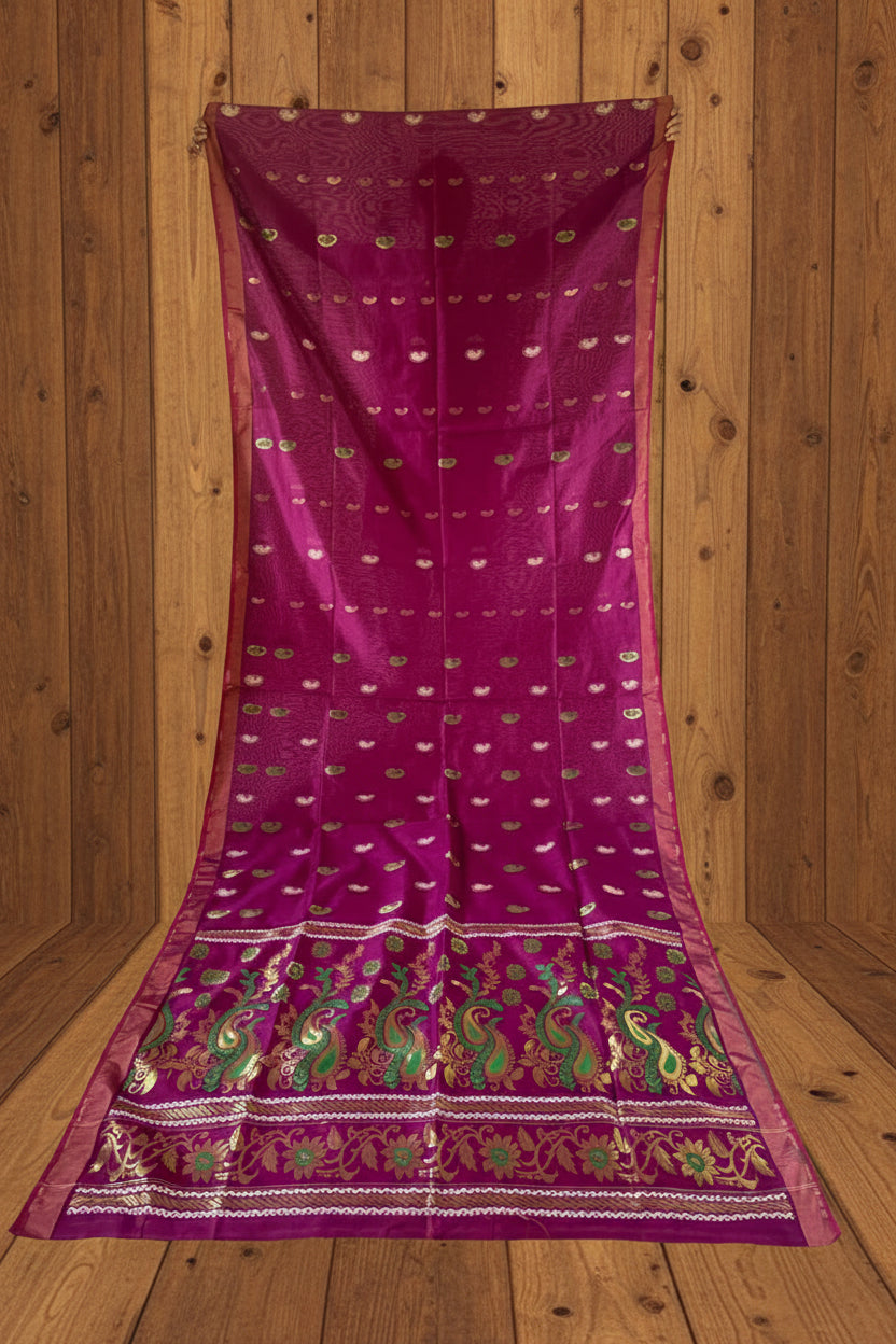 Mayura Chaya Banarasi Khadi Saree