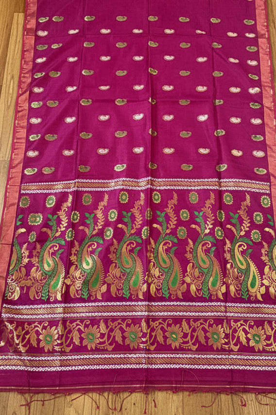 Mayura Chaya Banarasi Khadi Saree