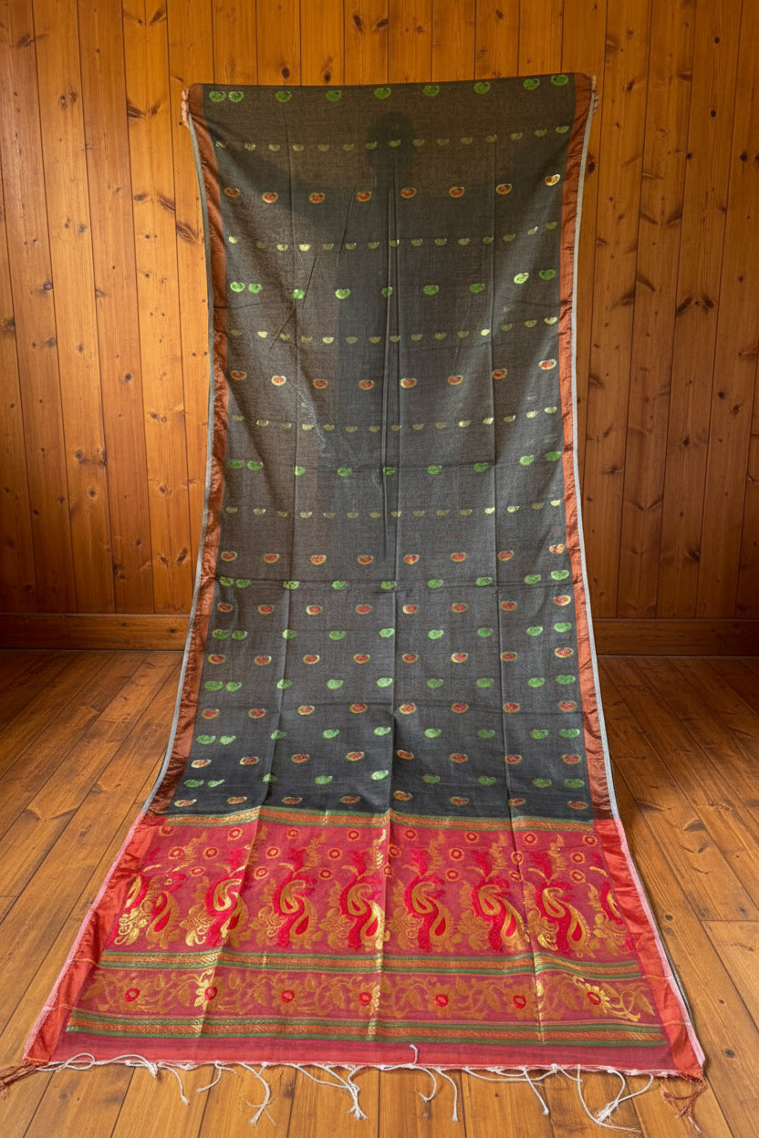 Mayura Chaya Banarasi Khadi Saree