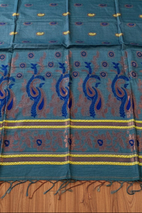 Mayura Chaya Banarasi Khadi Saree