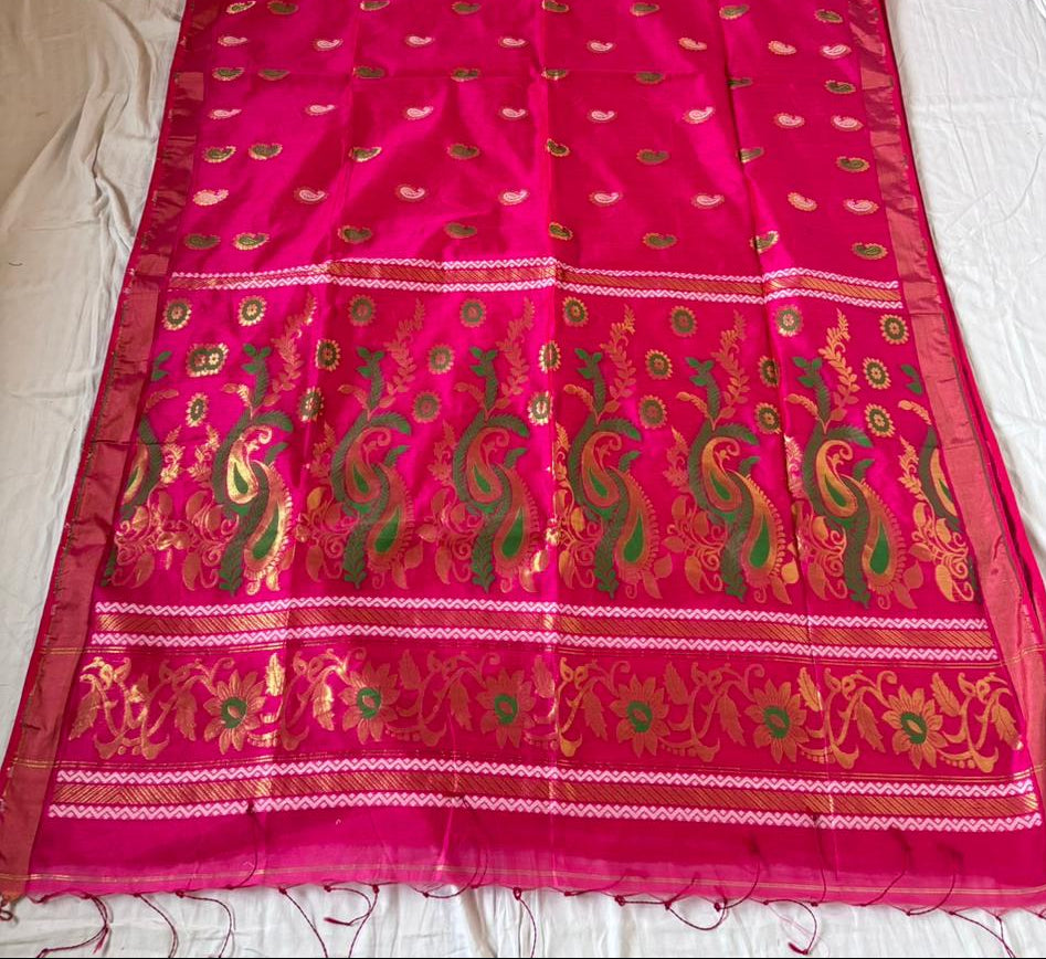 Mayura Chaya Banarasi Khadi Saree