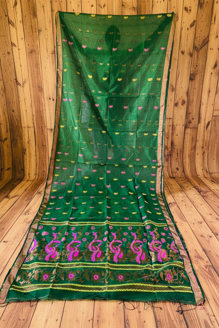 Mayura Chaya Banarasi Khadi Saree
